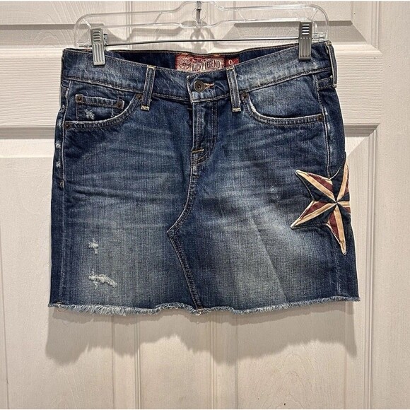 Lucky Brand Legend Americana Stat Blossom‎ Mini Skirt 0/25 Festival Summer Boho - Picture 1 of 12